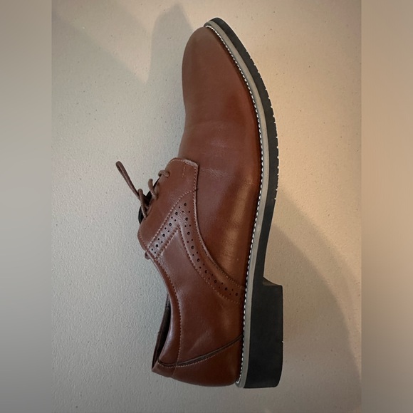 Men Pertorated Detail Lace up Front Dress Shoes Business Derby Shoes For Outdoor - Picture 16 of 16